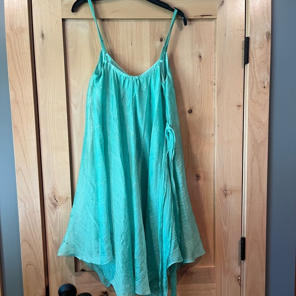 Anthropologie, HD in Paris Flowy Belted Green Dress - Size 6 Petite - Picture 7 of 8